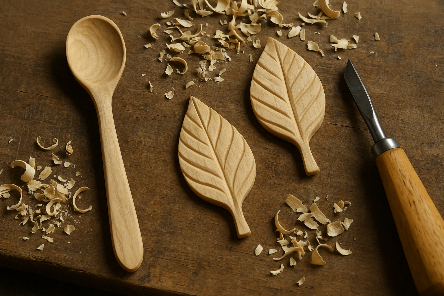 Ahşap oyma ve doğal malzeme kullanımı